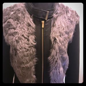 AUTH BADGLEY MISCHKA SADIE SHEARLING PANEL COAT M